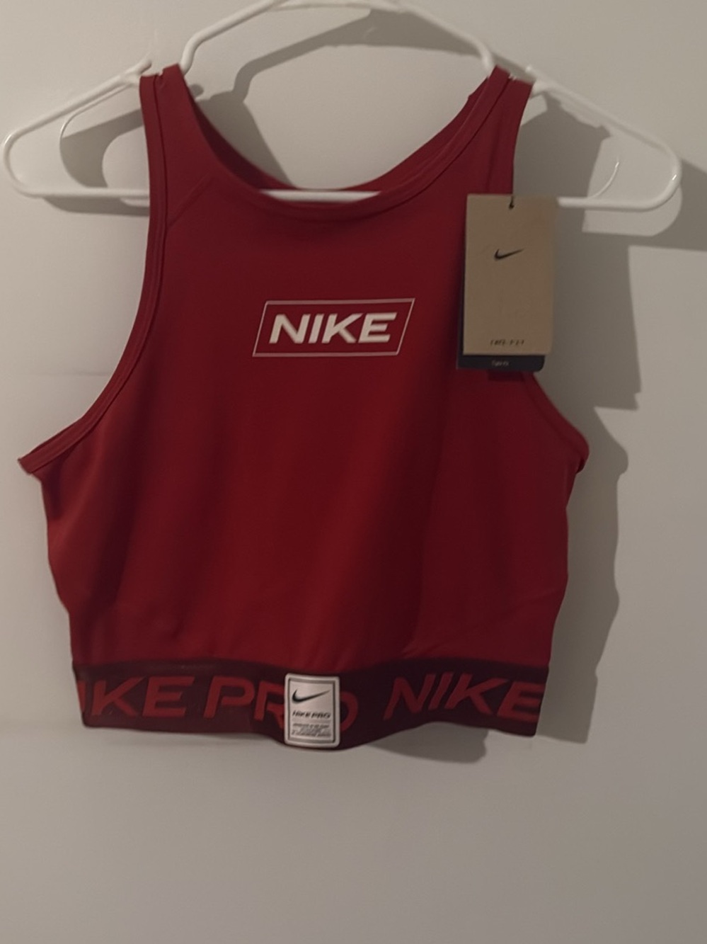 NWT Nike Red Logo Crop tank